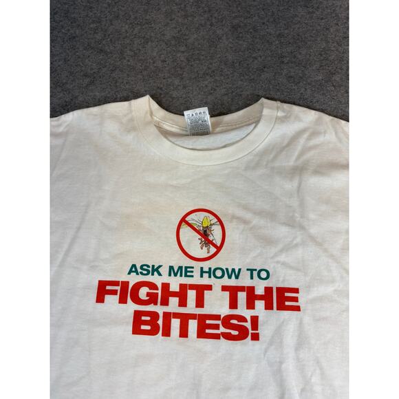 VINTAGE Avon Skin So Plus Fight The Bites Shirt Mens Large White Promo Tee Y2K - Picture 5 of 7